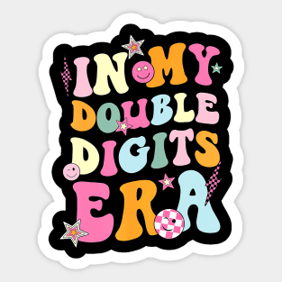 In My Double Digits Era Retro 10 Year Old 10th Birthday Girl Sticker